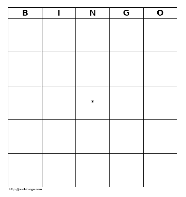 Printable Free on The Grid And Nothing Else  Print Bingo Com Can Generate Those Too